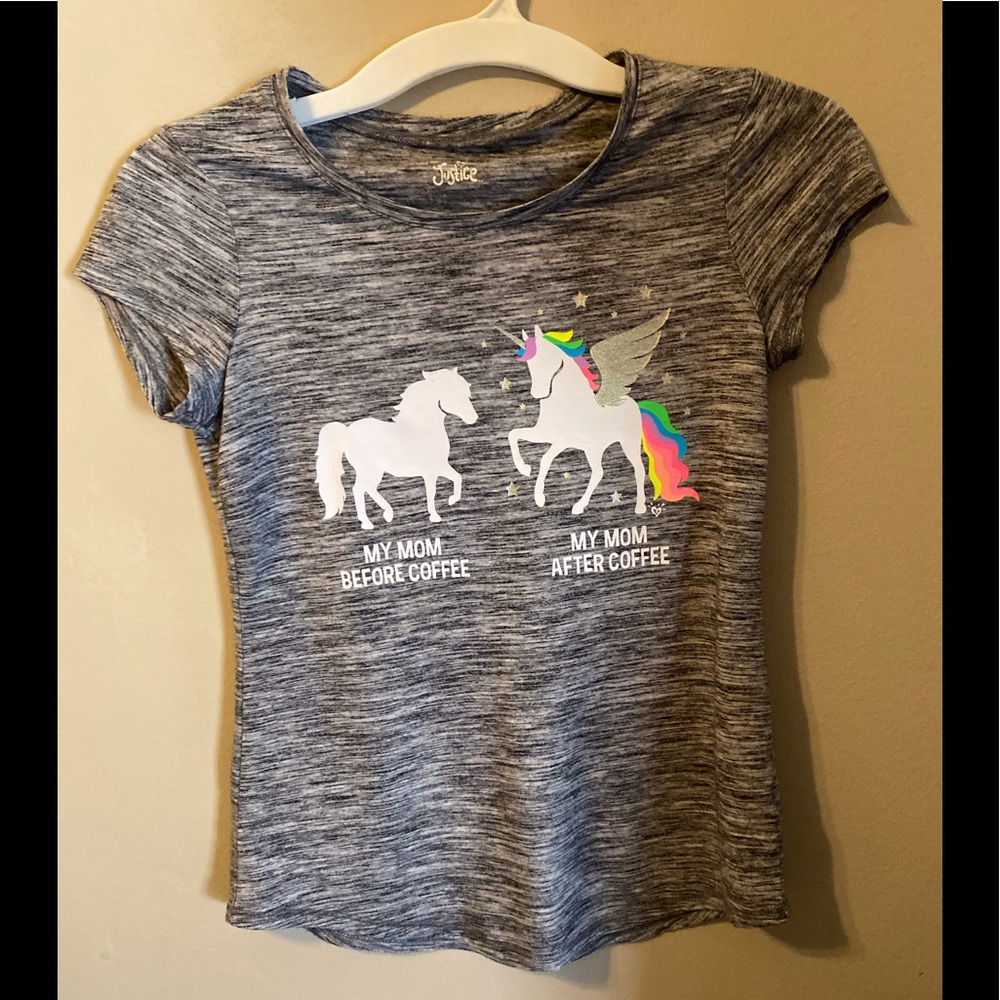 Justice Gray Unicorn Short Sleeve Tee